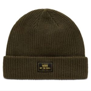 Vans Bruckner Olive Green Ribbed Knit Winter Cuffed Beanie Hat